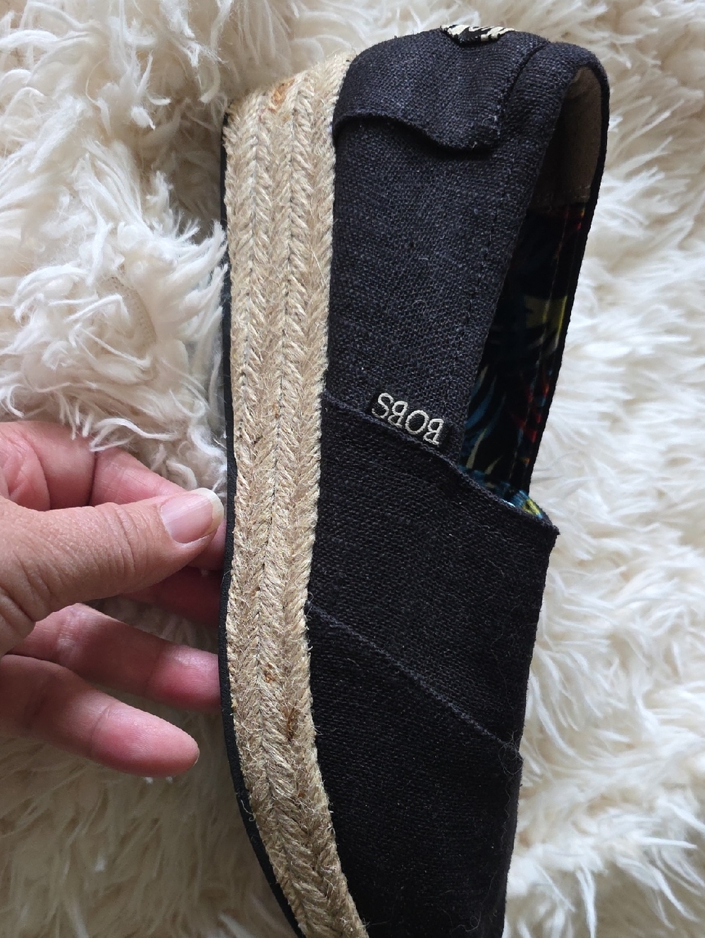 Skechers BOBS Black Slip-On with Multicolor Trim